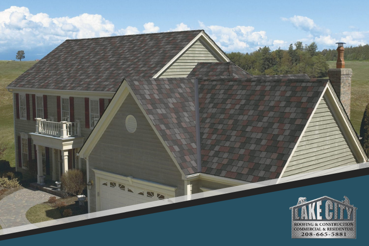 Beautiful new roofing on a custom home in Hayden, ID.