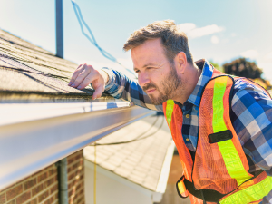 Coeur d'Alene roofer inspecting a residential roof