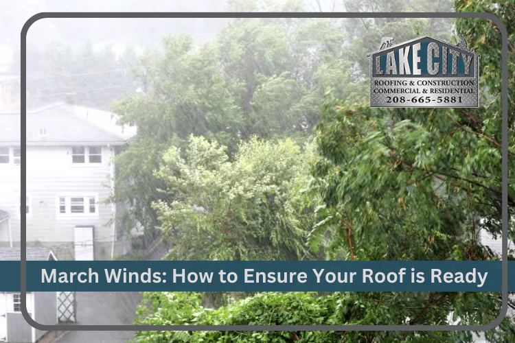 A sturdy roof in Post Falls standing strong against March winds.